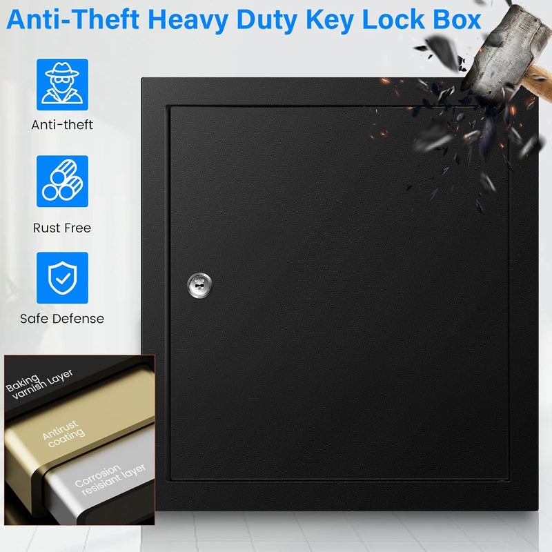 Oepmoc 100 Keys Key Lock Box, Anti-Theft Key Cabinet with Key Tags, Key Organizer Wall Mount for Car Garage House Rental Office Business - Image 3